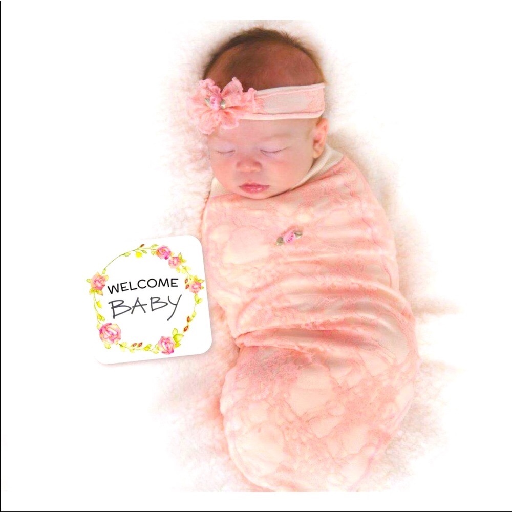 Pink Lace Baby Cocoon Swaddle